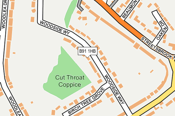 B91 1HB map - OS OpenMap – Local (Ordnance Survey)