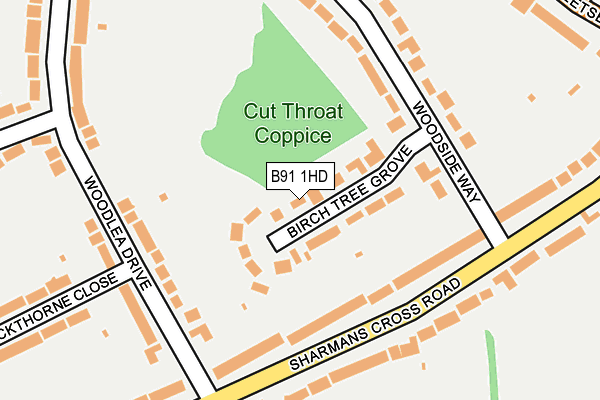 B91 1HD map - OS OpenMap – Local (Ordnance Survey)