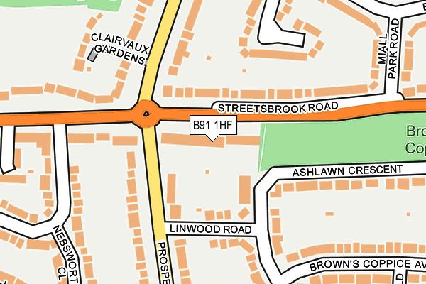 B91 1HF map - OS OpenMap – Local (Ordnance Survey)