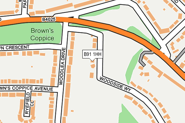 B91 1HH map - OS OpenMap – Local (Ordnance Survey)