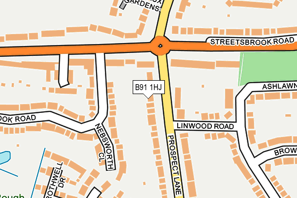 B91 1HJ map - OS OpenMap – Local (Ordnance Survey)