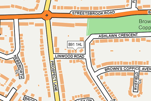 B91 1HL map - OS OpenMap – Local (Ordnance Survey)