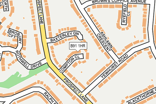 B91 1HR map - OS OpenMap – Local (Ordnance Survey)