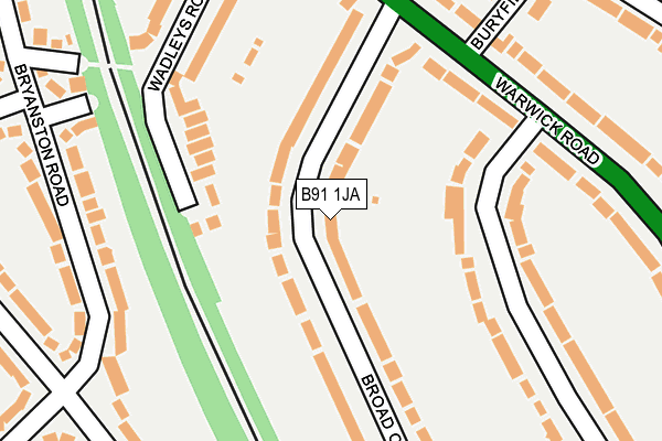 B91 1JA map - OS OpenMap – Local (Ordnance Survey)