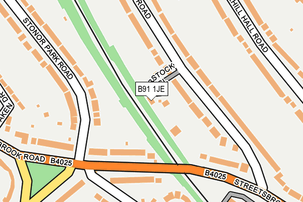B91 1JE map - OS OpenMap – Local (Ordnance Survey)