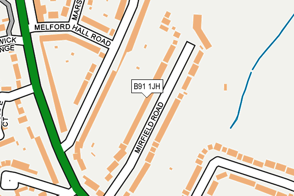 B91 1JH map - OS OpenMap – Local (Ordnance Survey)