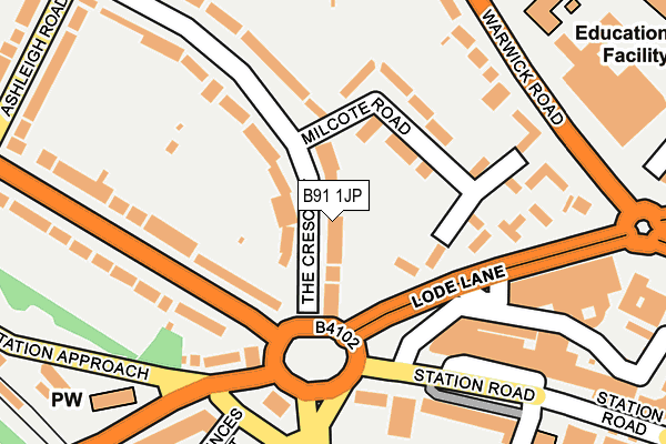 B91 1JP map - OS OpenMap – Local (Ordnance Survey)