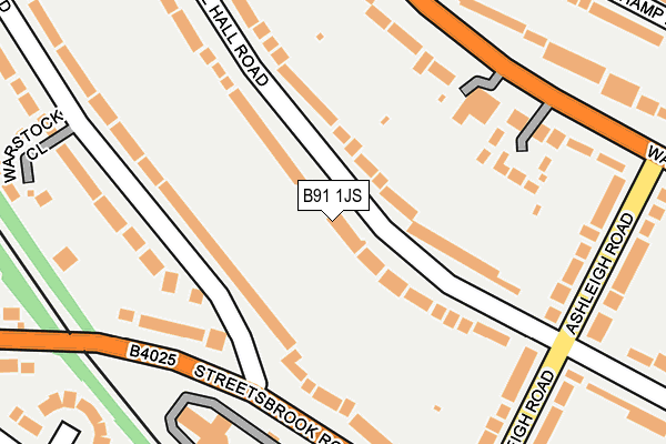 B91 1JS map - OS OpenMap – Local (Ordnance Survey)