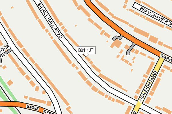 B91 1JT map - OS OpenMap – Local (Ordnance Survey)