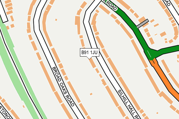 B91 1JU map - OS OpenMap – Local (Ordnance Survey)