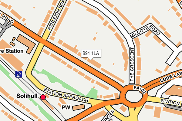 B91 1LA map - OS OpenMap – Local (Ordnance Survey)