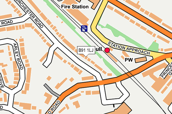 B91 1LJ map - OS OpenMap – Local (Ordnance Survey)