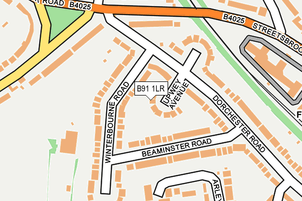 B91 1LR map - OS OpenMap – Local (Ordnance Survey)