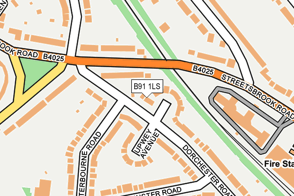 B91 1LS map - OS OpenMap – Local (Ordnance Survey)