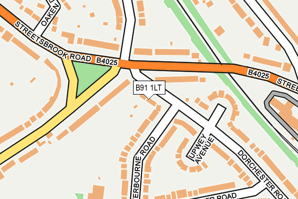 B91 1LT map - OS OpenMap – Local (Ordnance Survey)