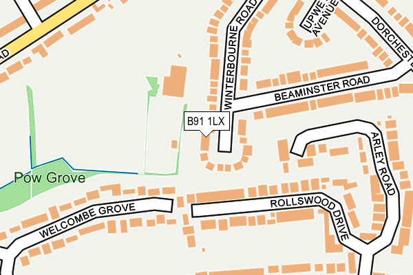 B91 1LX map - OS OpenMap – Local (Ordnance Survey)