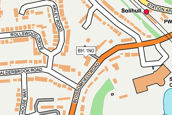 B91 1NG map - OS OpenMap – Local (Ordnance Survey)