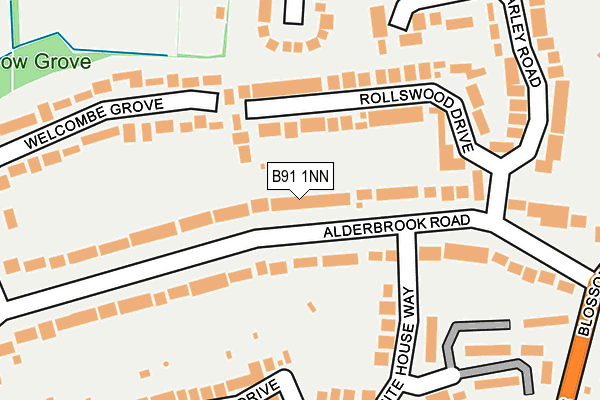 B91 1NN map - OS OpenMap – Local (Ordnance Survey)