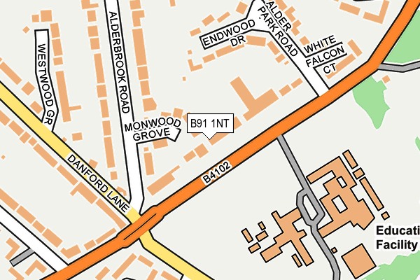 B91 1NT map - OS OpenMap – Local (Ordnance Survey)