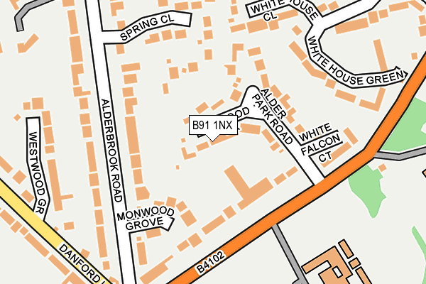 B91 1NX map - OS OpenMap – Local (Ordnance Survey)