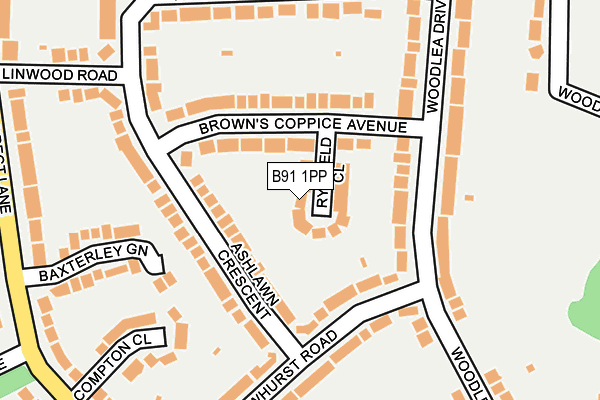 B91 1PP map - OS OpenMap – Local (Ordnance Survey)