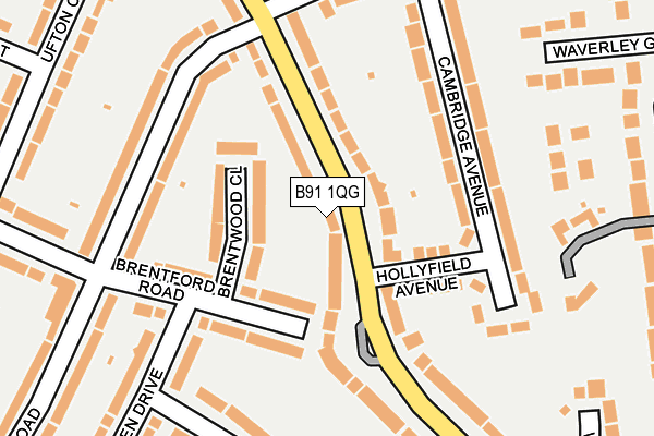 B91 1QG map - OS OpenMap – Local (Ordnance Survey)