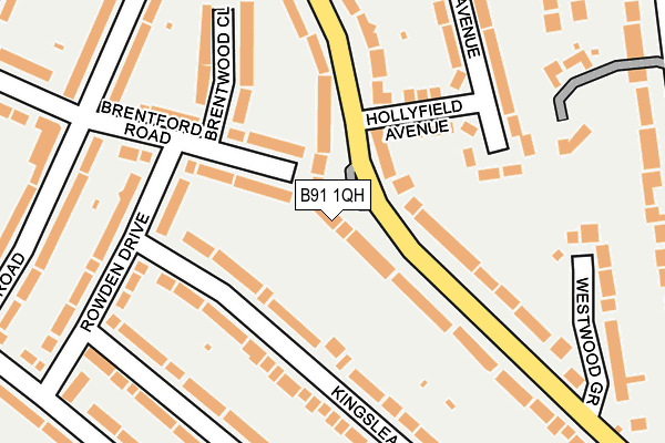 B91 1QH map - OS OpenMap – Local (Ordnance Survey)