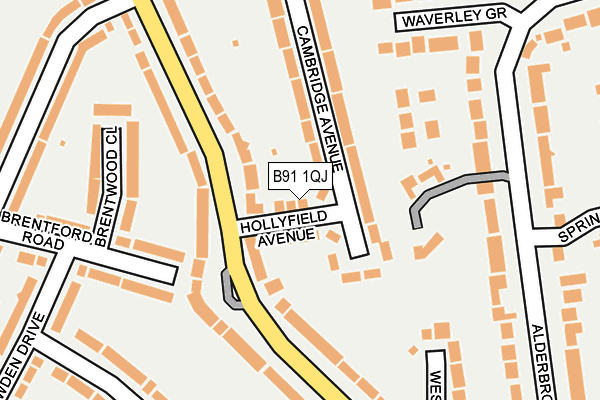 B91 1QJ map - OS OpenMap – Local (Ordnance Survey)