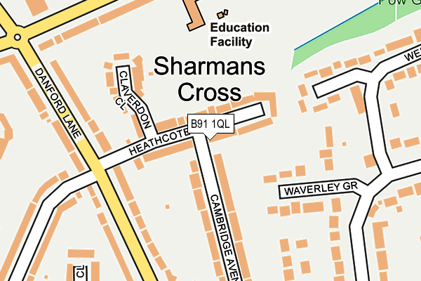 B91 1QL map - OS OpenMap – Local (Ordnance Survey)