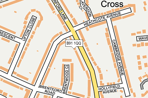 B91 1QQ map - OS OpenMap – Local (Ordnance Survey)