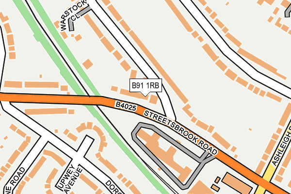 B91 1RB map - OS OpenMap – Local (Ordnance Survey)