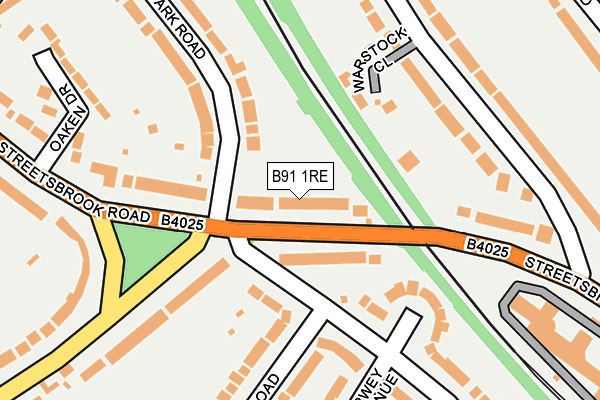 B91 1RE map - OS OpenMap – Local (Ordnance Survey)