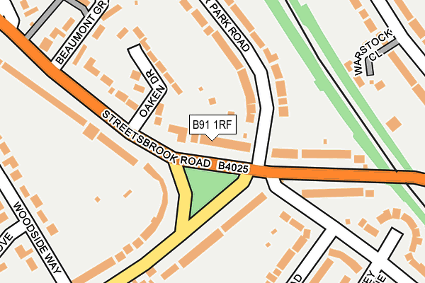 B91 1RF map - OS OpenMap – Local (Ordnance Survey)