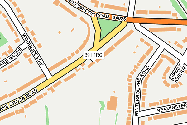 B91 1RG map - OS OpenMap – Local (Ordnance Survey)
