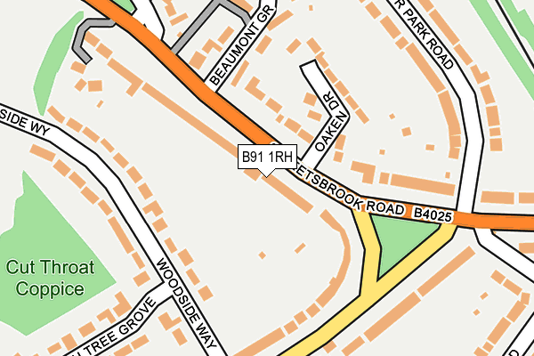 B91 1RH map - OS OpenMap – Local (Ordnance Survey)
