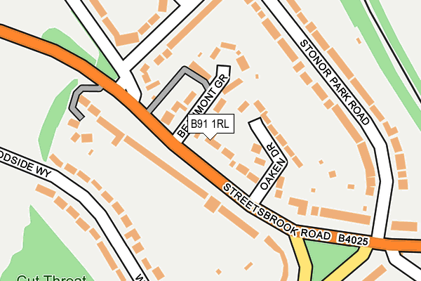 B91 1RL map - OS OpenMap – Local (Ordnance Survey)