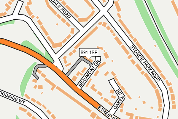 B91 1RP map - OS OpenMap – Local (Ordnance Survey)