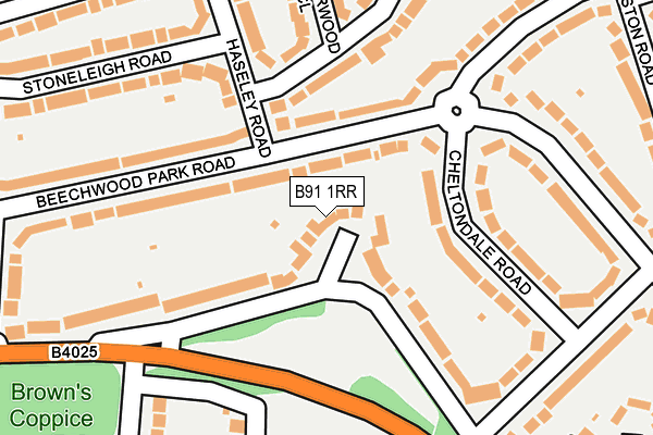 B91 1RR map - OS OpenMap – Local (Ordnance Survey)