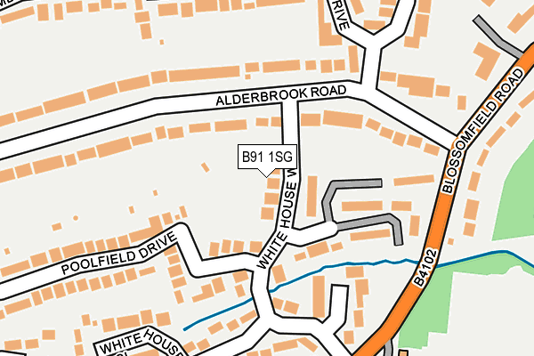 B91 1SG map - OS OpenMap – Local (Ordnance Survey)