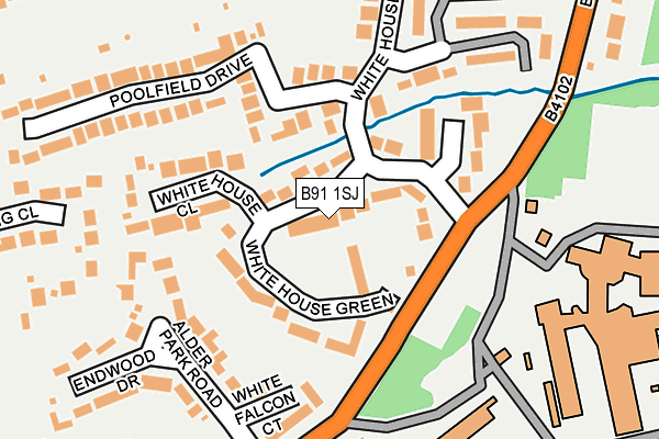 B91 1SJ map - OS OpenMap – Local (Ordnance Survey)