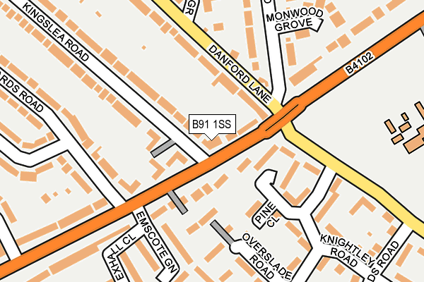 B91 1SS map - OS OpenMap – Local (Ordnance Survey)