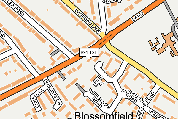 B91 1ST map - OS OpenMap – Local (Ordnance Survey)