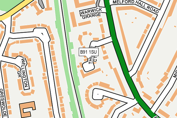B91 1SU map - OS OpenMap – Local (Ordnance Survey)