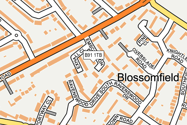 B91 1TB map - OS OpenMap – Local (Ordnance Survey)