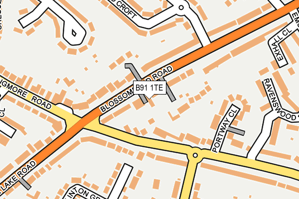 B91 1TE map - OS OpenMap – Local (Ordnance Survey)