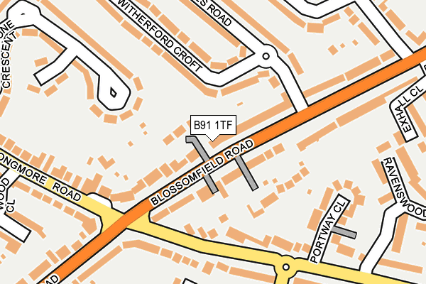 B91 1TF map - OS OpenMap – Local (Ordnance Survey)