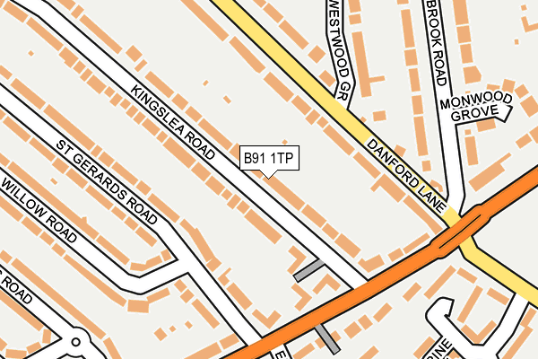 B91 1TP map - OS OpenMap – Local (Ordnance Survey)