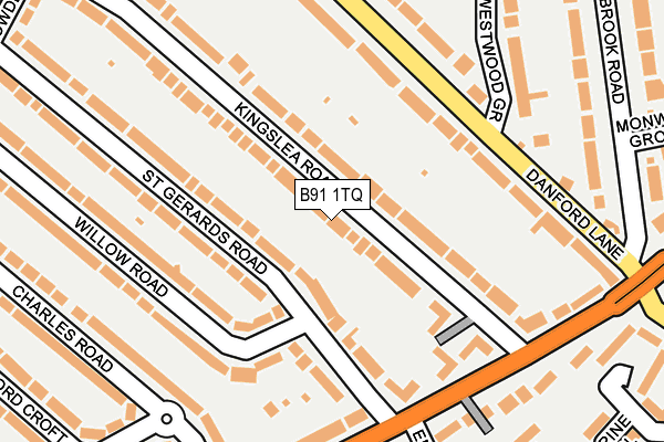 B91 1TQ map - OS OpenMap – Local (Ordnance Survey)