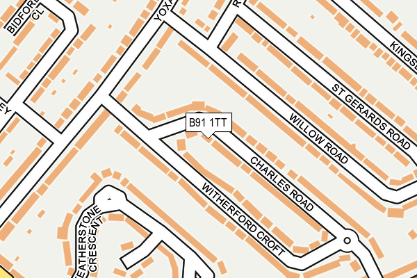 B91 1TT map - OS OpenMap – Local (Ordnance Survey)