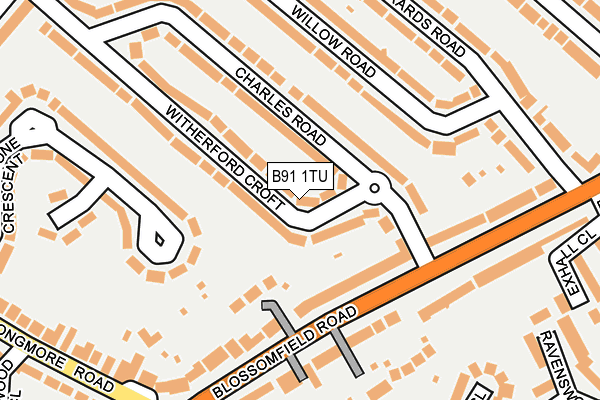 B91 1TU map - OS OpenMap – Local (Ordnance Survey)